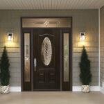 Beautiful signet door with lighting and side panes