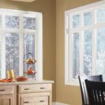 Windows with four smaller panes in kitchen area